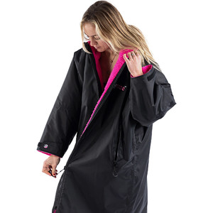 2023 Dryrobe Advance Junior Long Sleeve Change Robe DR104 - Black / Pink